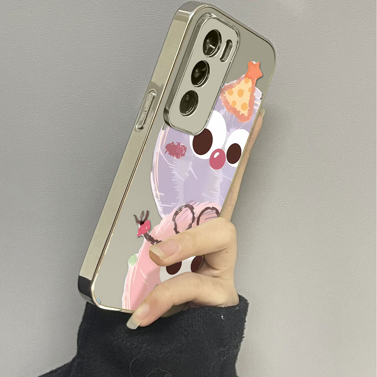 opporeno12镜面可爱手机壳