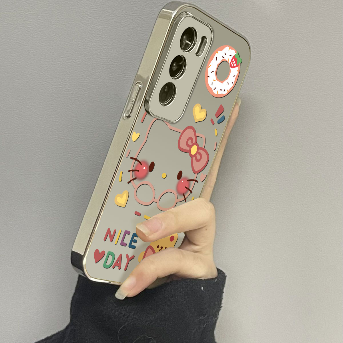 opporeno12镜面可爱手机壳