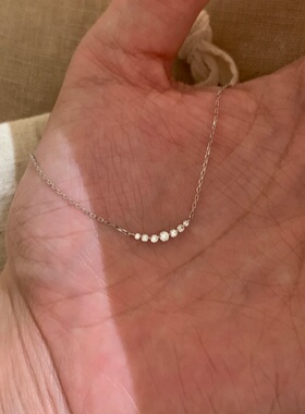 爆款渐变镶钻项链出片显白锁骨链