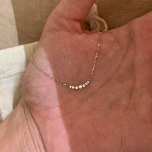 爆款渐变镶钻项链出片显白锁骨链