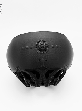 潮流块根植物盆象牙宫龟甲龙大口径花盆黑色透气桌面创意多肉花盆