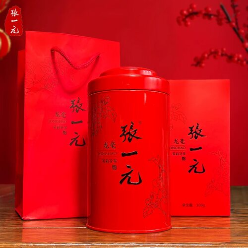 张一元龙毫100g罐装金奖茉莉花茶特种浓香新茶八次窨制茶叶北京