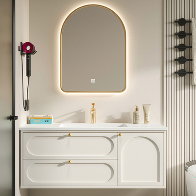 橡木实木陶瓷一体台盆