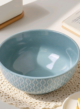 家用碗高脚防烫陶瓷碗加厚吃饭碗中号彩色个性面碗粥碗餐具釉下彩