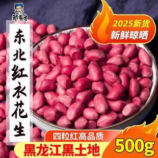 2025东北红衣生花生米500g黑龙江四粒红花生仁新鲜红皮不带壳试吃