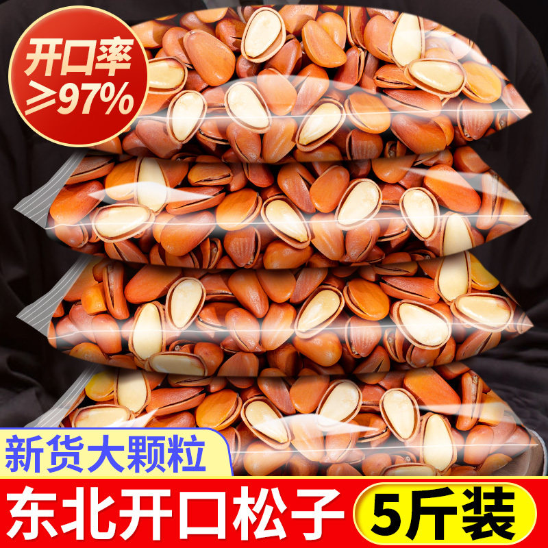 2025新货开口松子野生东北手剥特大松子原味孕妇坚果散装净重500g