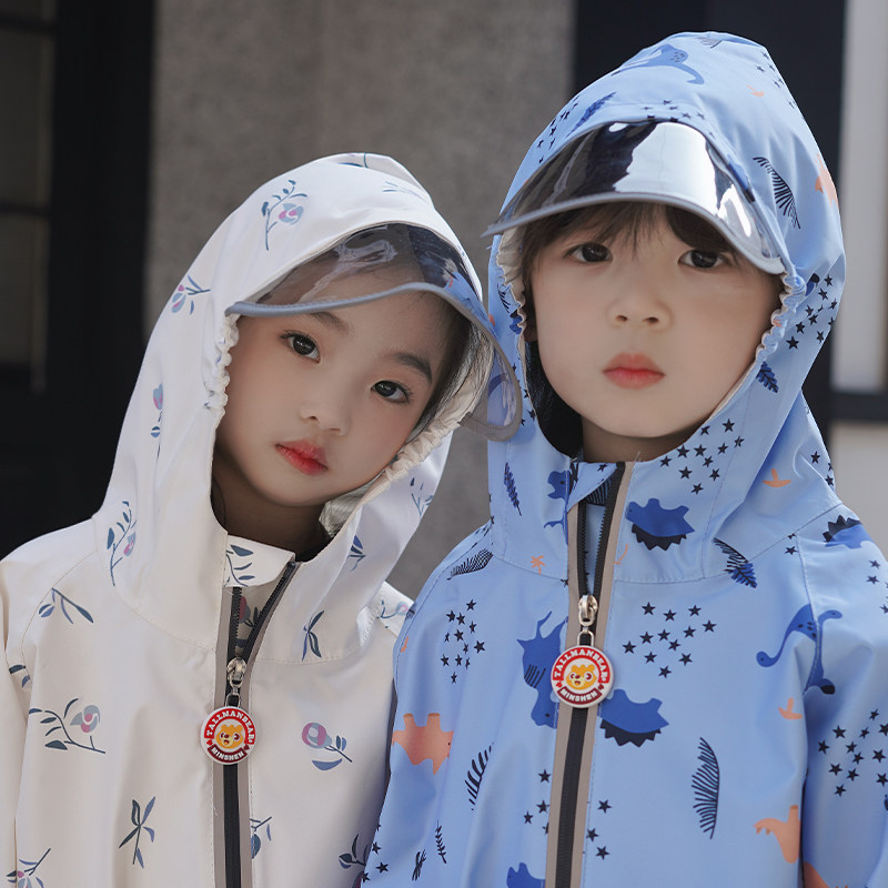 潮嗒童儿童连体雨衣男女童宝宝幼儿园全身防水防暴雨小孩雨披套装