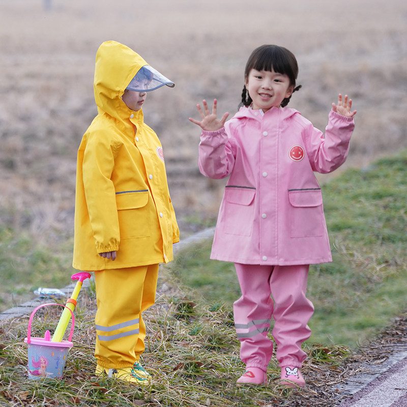 儿童雨衣雨裤雨鞋套装幼儿园小学生分体雨披书包位中大童全身防水