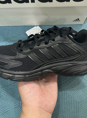 阿迪冬季纯黑色休闲鞋ECLYPTIX网面透气防滑轻质低帮跑步鞋JR5156