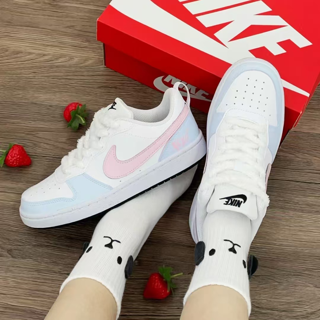 球鞋定制 Nike Court 海盐桃桃甜美少女可爱低帮休闲百搭板鞋女款