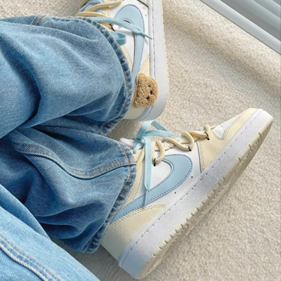 球鞋定制 Nike Court Borough Low 小熊贴片低帮双钩女款板鞋