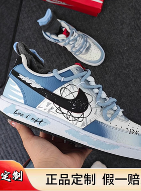 球鞋定制 Nike/耐克 Court Vision 星系环绕太空涂鸦搭男子板鞋