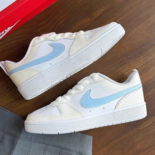 定制球鞋耐克NikeCourtBoroughLow海盐蛋挞夏多巴胺运动休闲板鞋