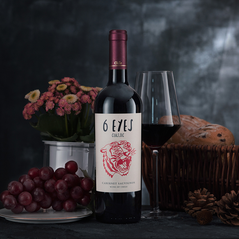 智利红酒蓝菲六智虎神赤霞珠干红