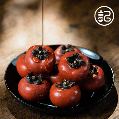 宜兴紫砂大红袍柿子茶宠摆件精品 可养创意茶玩 事事如意仿真水果