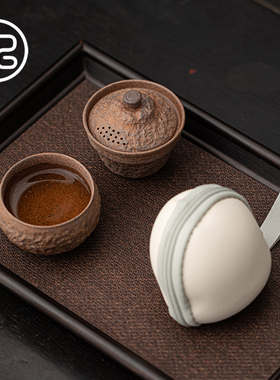 【一人用】迷你款原矿老岩泥复古风一壶一杯旅行茶具便携快客杯