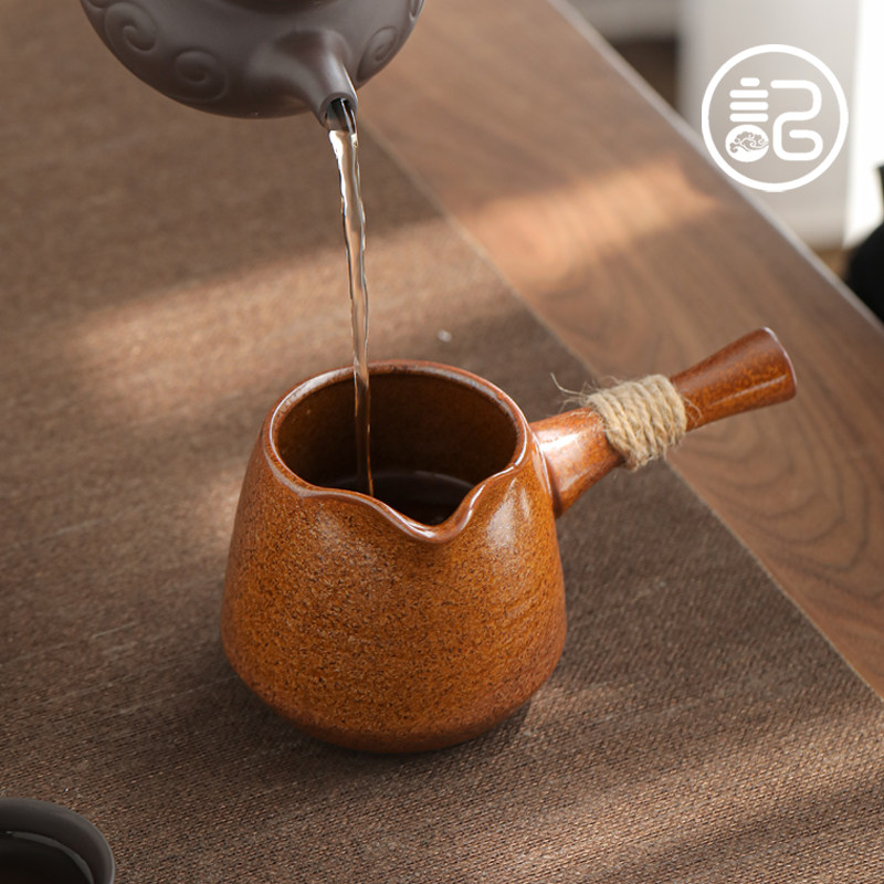 记今朝 《侧把陶瓷茶海》日式公道杯 粗陶复古窑变分茶器匀杯,餐饮具,公道杯,淘宝优惠券,粉丝福利购,淘宝优惠卷