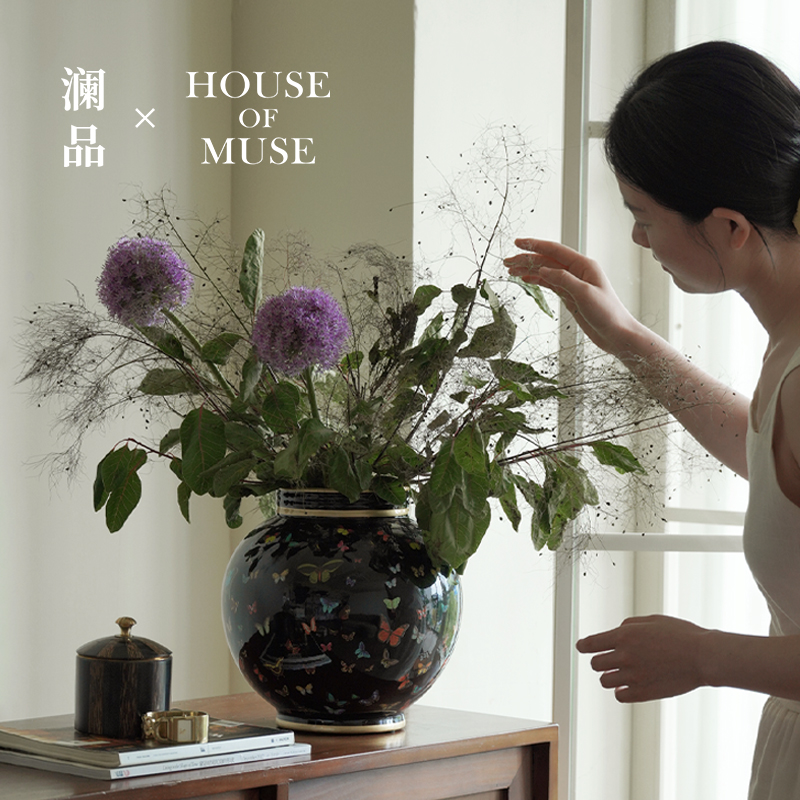 澜品『彩蝶浮梦』中古艺术花器
