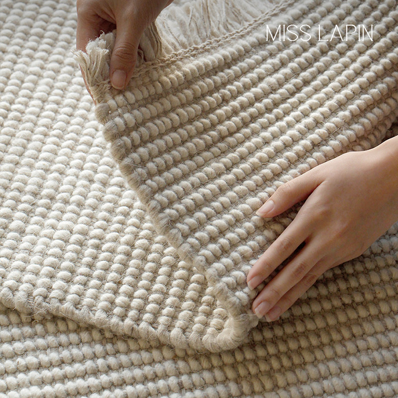 澜品『闲居』印度进口无胶手工羊毛地毯大地色环保客厅轻奢高级感,居家布艺,地毯,淘宝优惠券,粉丝福利购,淘宝优惠卷