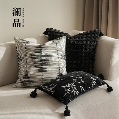 澜品『墨山漾』国风水墨绣花抱枕