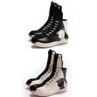 LE LOSANGE RO莫西干马毛牛皮高帮鞋靴子增高百搭时髦户外厚底靴