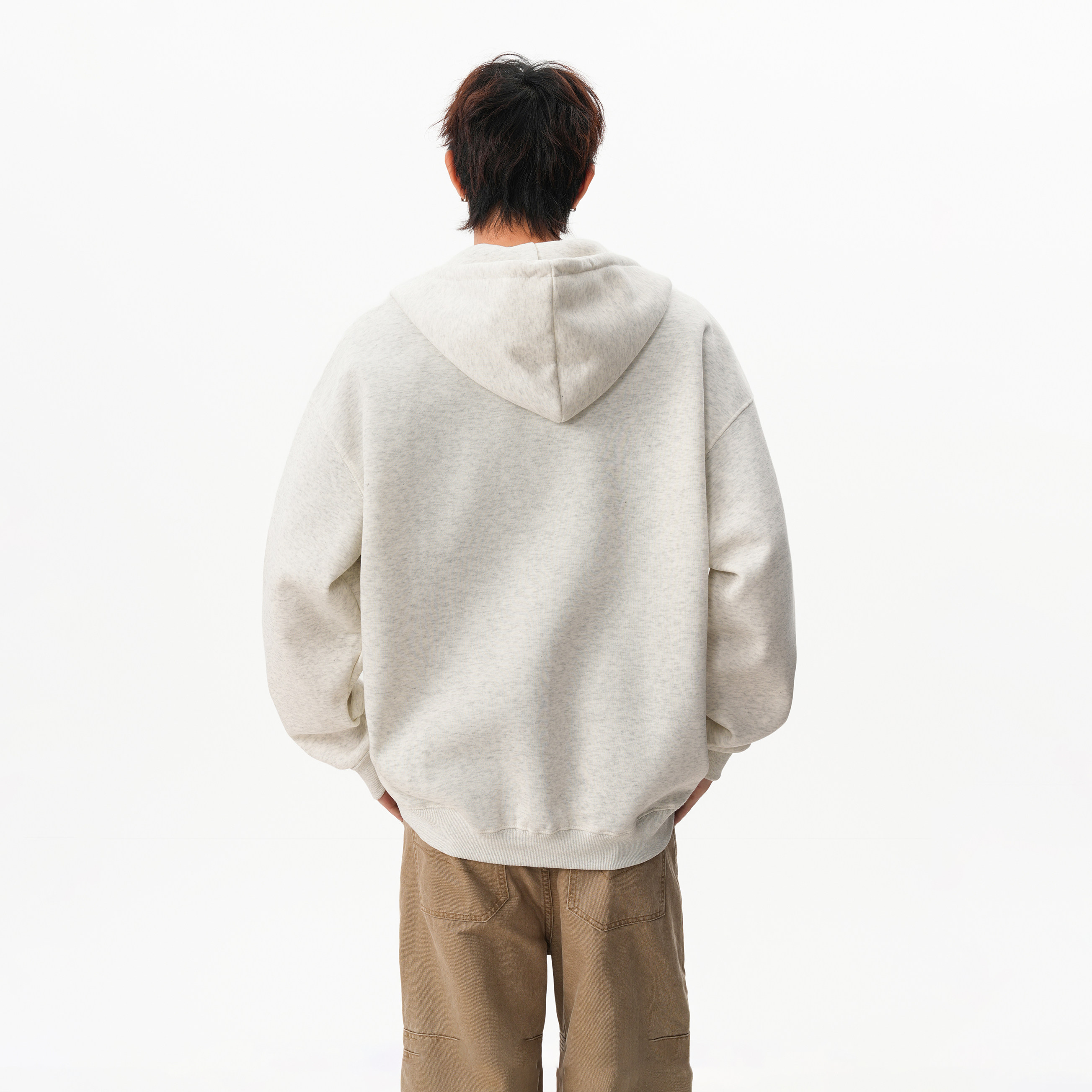 25秋季新款重磅纯色连帽开衫卫衣男女宽松KS8801P45,男装卫衣,星座1308