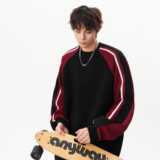 25秋新款校园风圆领条纹重磅卫衣宽松中性ZWY92P68，男装卫衣，星座1308