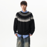 25秋新款美式费尔岛校园针织圆领毛衣MY25061P65，男装针织衫/毛衣，星座1308