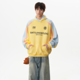 25秋季新款美式撞色高级拼接连帽卫衣1308ZWY89P70，男装卫衣，星座1308