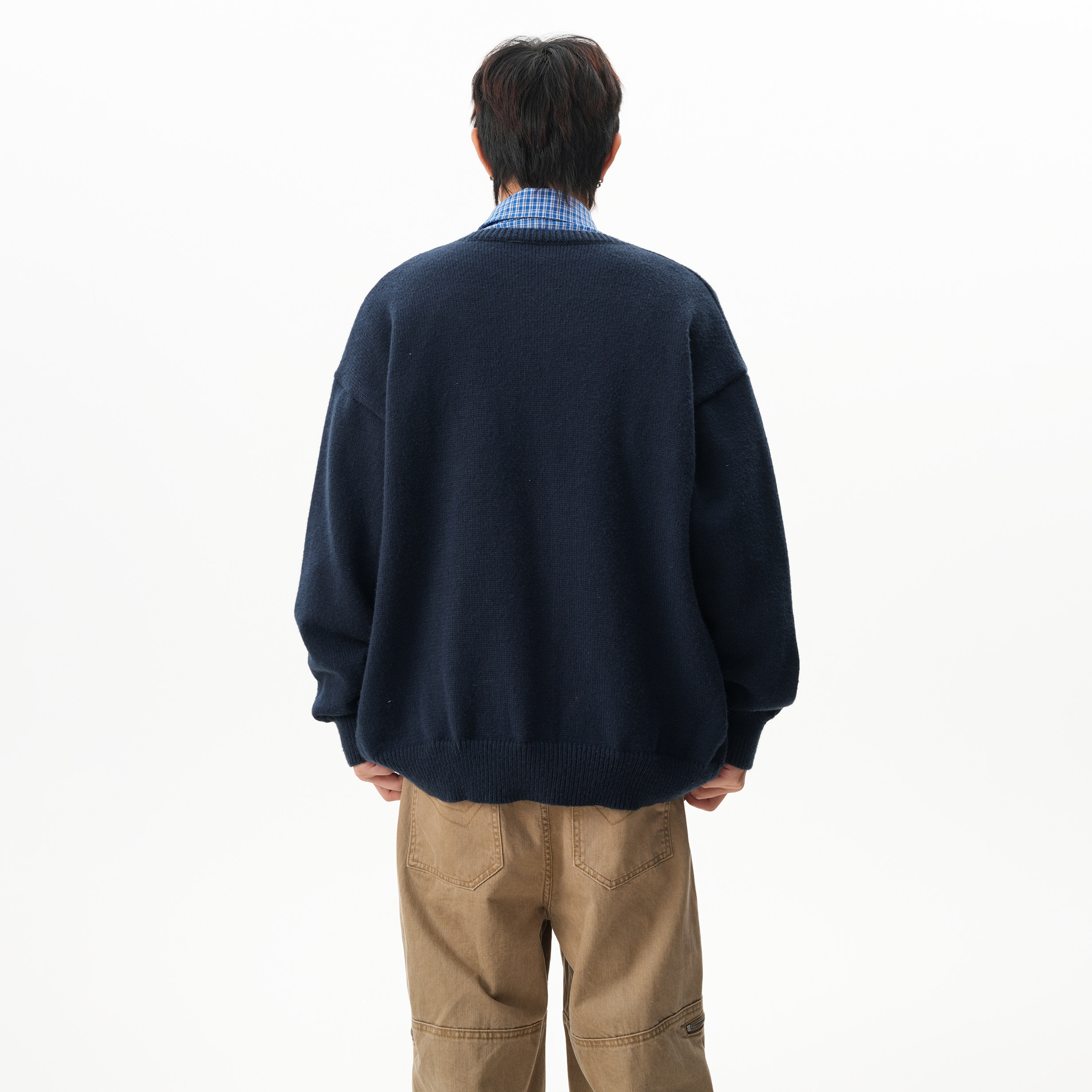 25秋新款美式校园针织花纹开衫毛衣外套MY25060P68,男装针织衫/毛衣,星座1308