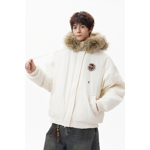 小熊徽章可拆卸毛领棉服MF2515P125