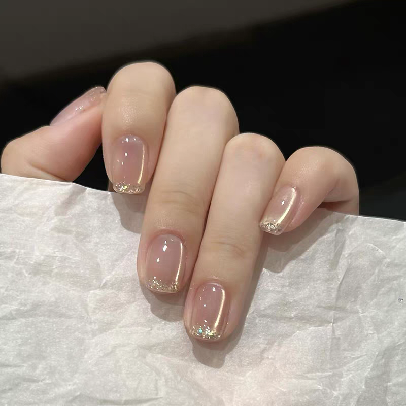 【扁平甲系列】纯手工猫眼亮片日常穿戴甲高级感显白可拆卸