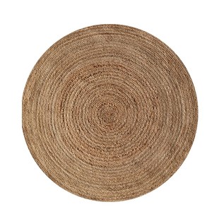 巷子戏法  北欧卧室圆形黄麻地毯地垫简约日式剑麻亚麻床边毯