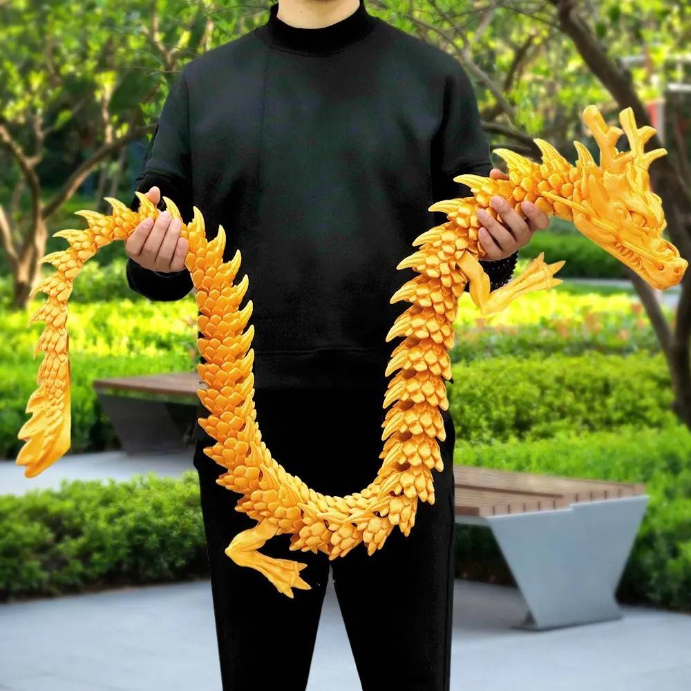 扭扭龙玩具3d打印龙玩具立体中国黄金扭扭龙儿童三地关节可动的塑