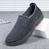 一脚蹬懒人帆布鞋 春季 透气休闲鞋 软底防臭新款 老北京布鞋 男爸爸鞋