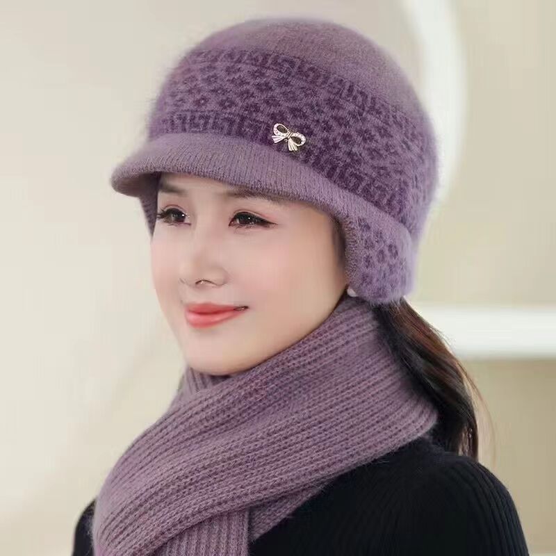 冬季老人帽子中年奶女士50