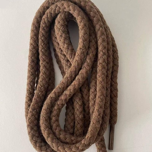 咖色diy加粗8mm粗麻绳鞋带装饰黑色棕色鞋绳编织帆布鞋配饰男女款