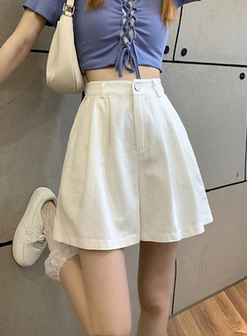 小个子短裤女夏季新款150cm高腰a字裤阔腿裤工装裤休闲裤子外穿xs