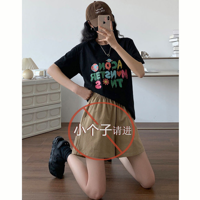 韩版高腰休闲裤宽松显瘦阔腿短裤