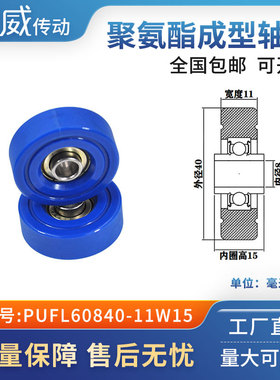 PUFL60840-11W15厂家直供慈威福莱轮流利条滑轮非标608包胶轴承