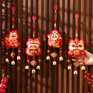 2026马年年新年元旦春节装饰品中国结铃铛门挂风铃门把手生肖挂饰