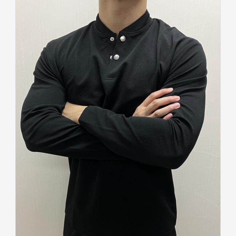 POLO长袖t恤运动跑步健身训练服宽松亨利领上衣休闲透气打底衫,运动服/休闲服装,运动POLO衫,淘宝优惠券,粉丝福利购,淘宝优惠卷