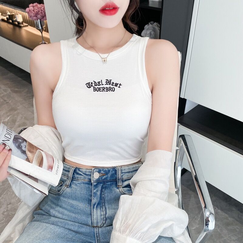 辣妹刺绣吊带背心女外穿
