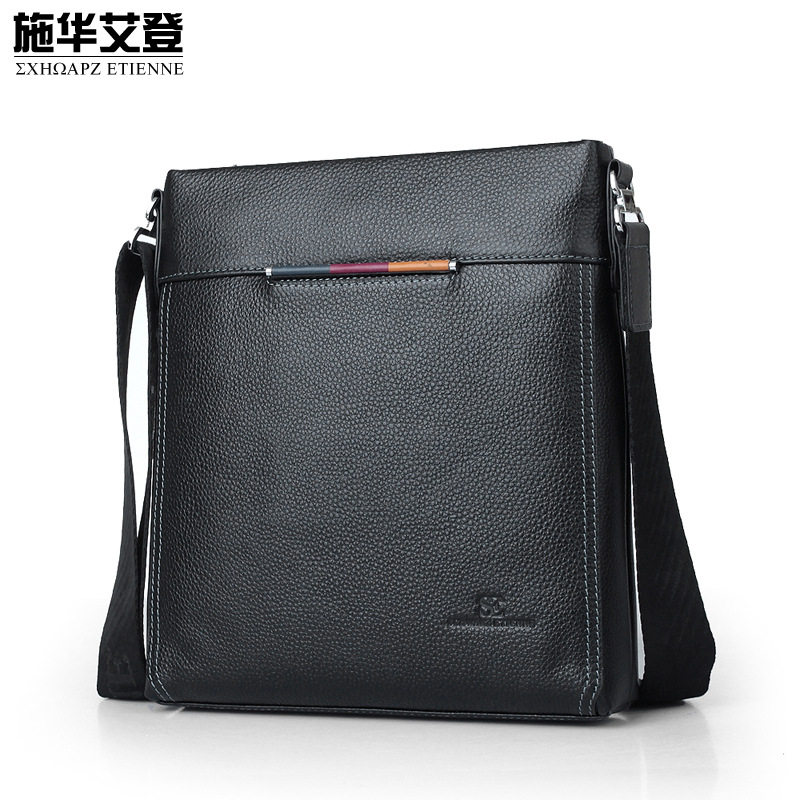 施华艾登男士包包单肩斜挎包真皮商务休闲男包头层牛皮男士挂包