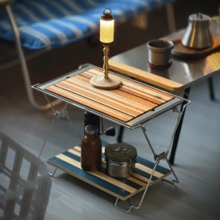 燕十山】TOKYO CRAFTS不锈钢折叠桌IGT露营桌便携户外组合置物架