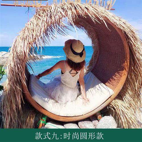 巴厘岛网红创意鸟巢秋千户外同款爱心吊篮景区打卡婚纱照拍摄道具