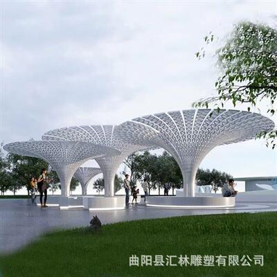 大型不锈钢钢结构廊架定制铁艺异形户外广场小区长廊创意树形雕塑