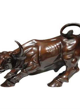 广场华尔街牛雕塑铸造摆件农耕拓荒牛水牛锻铜雕塑制作厂家
