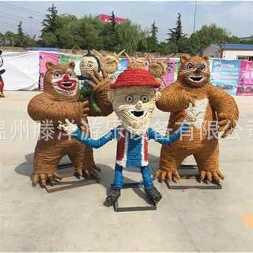 工艺大型卡通人物农耕稻草人公园户外景观抗老化稻草人雕塑摆件