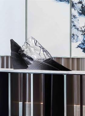 大型景观石头假山玻璃钢雕塑定制酒店大堂售楼处软装饰品落地摆件